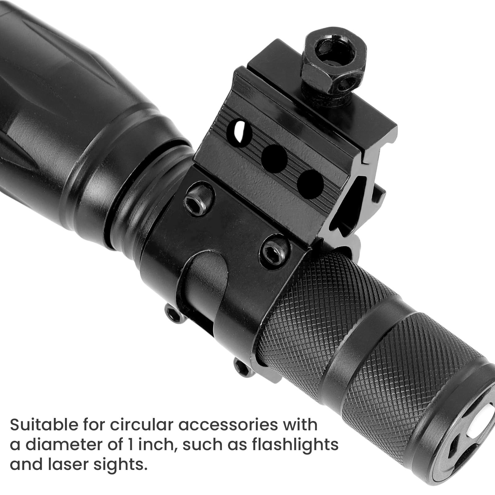Offset Picatinny Rail Mount, 1 Inch Picatinny Flashlight Mount, Flashlight Mo…