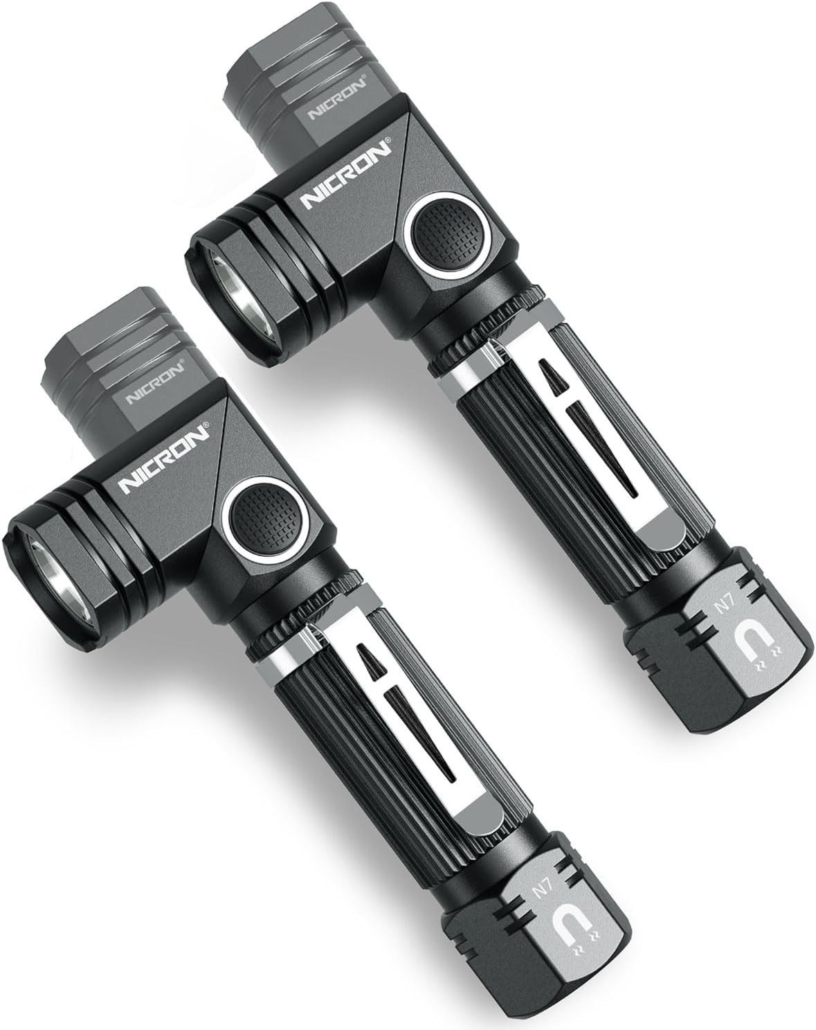 2Pack Flashlight, 600 Lumens Tactical Flashlight, 90 Degree Ip65 Waterproof Led