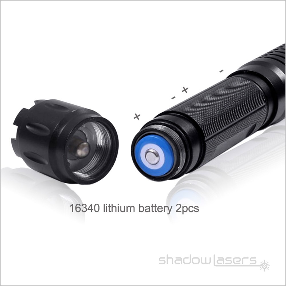 Adjustable Focus 450nm Blue Flashlight Aluminum Visible Beam+Charger+Gift Box US