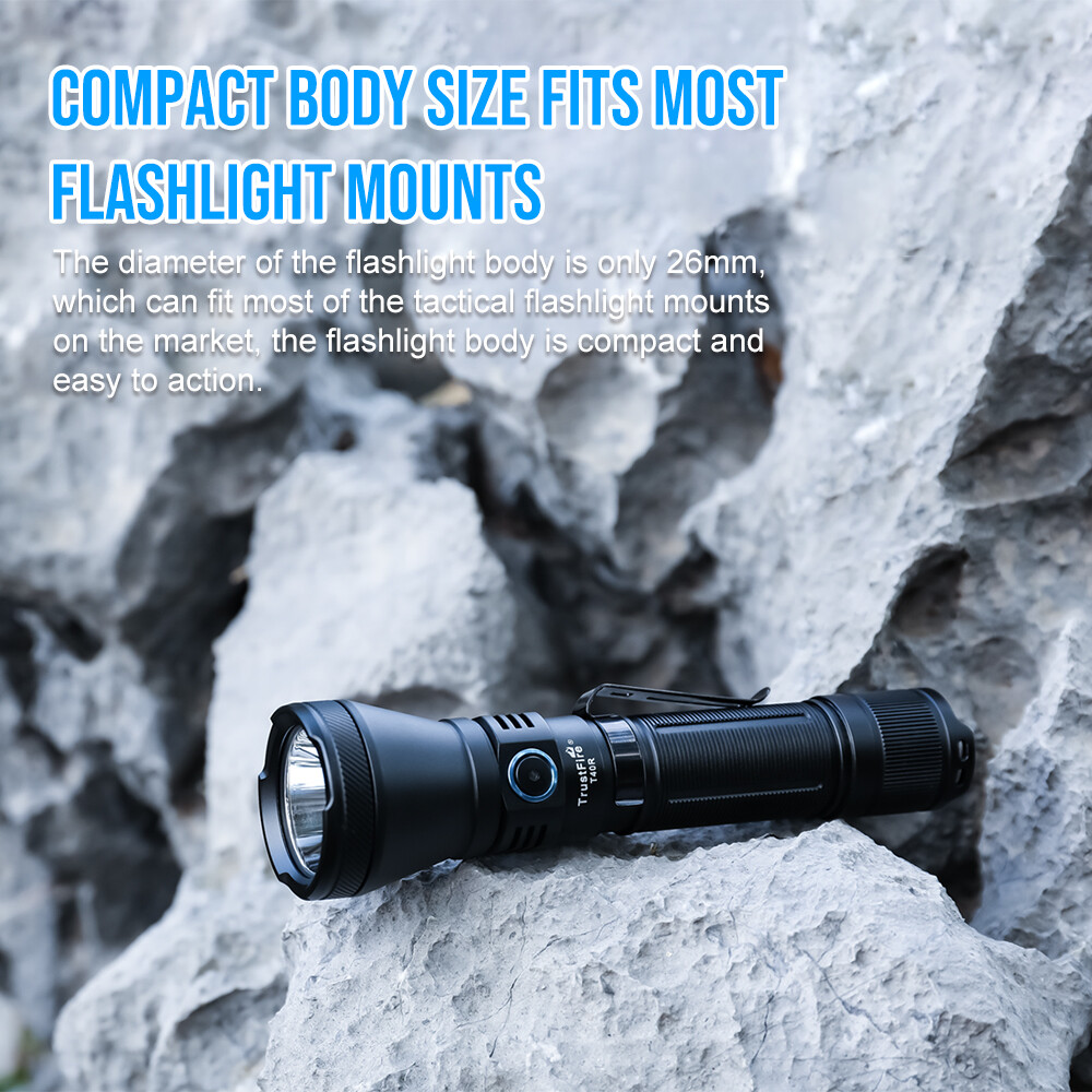 Trustfire 1800 Lumen 550M Range LED Tactical Flashlight Type-C Rechargeable IP68