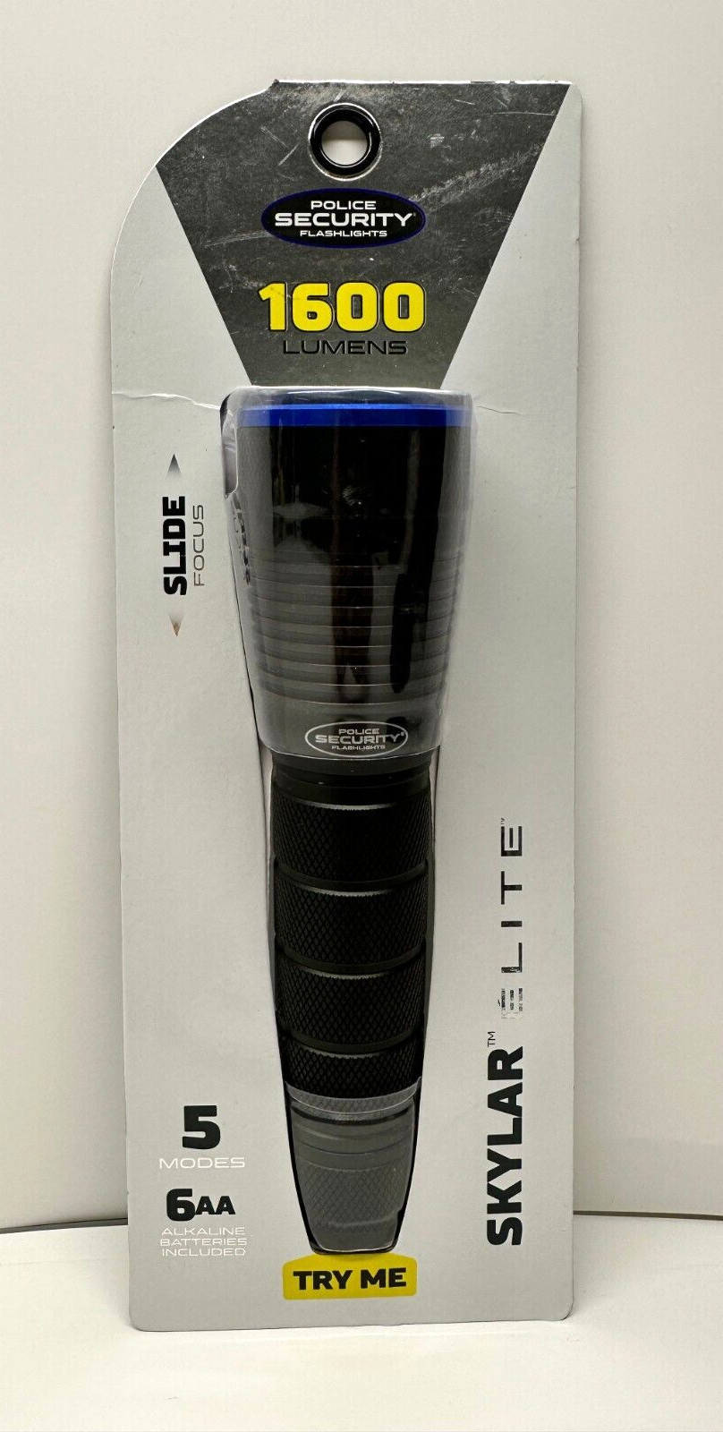 Police Security Skylar 6AA 1600 Lm. Focusing Industrial LED Flashlight 98700