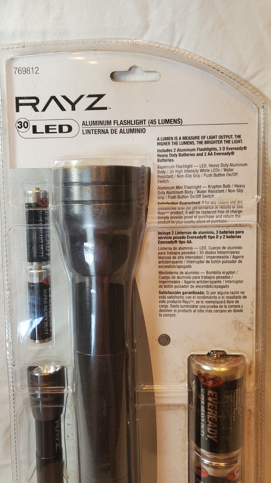 Rayz 30 LED Flashlight (45 Lumens) Aluminum Mini-Flashlight NOS 769812