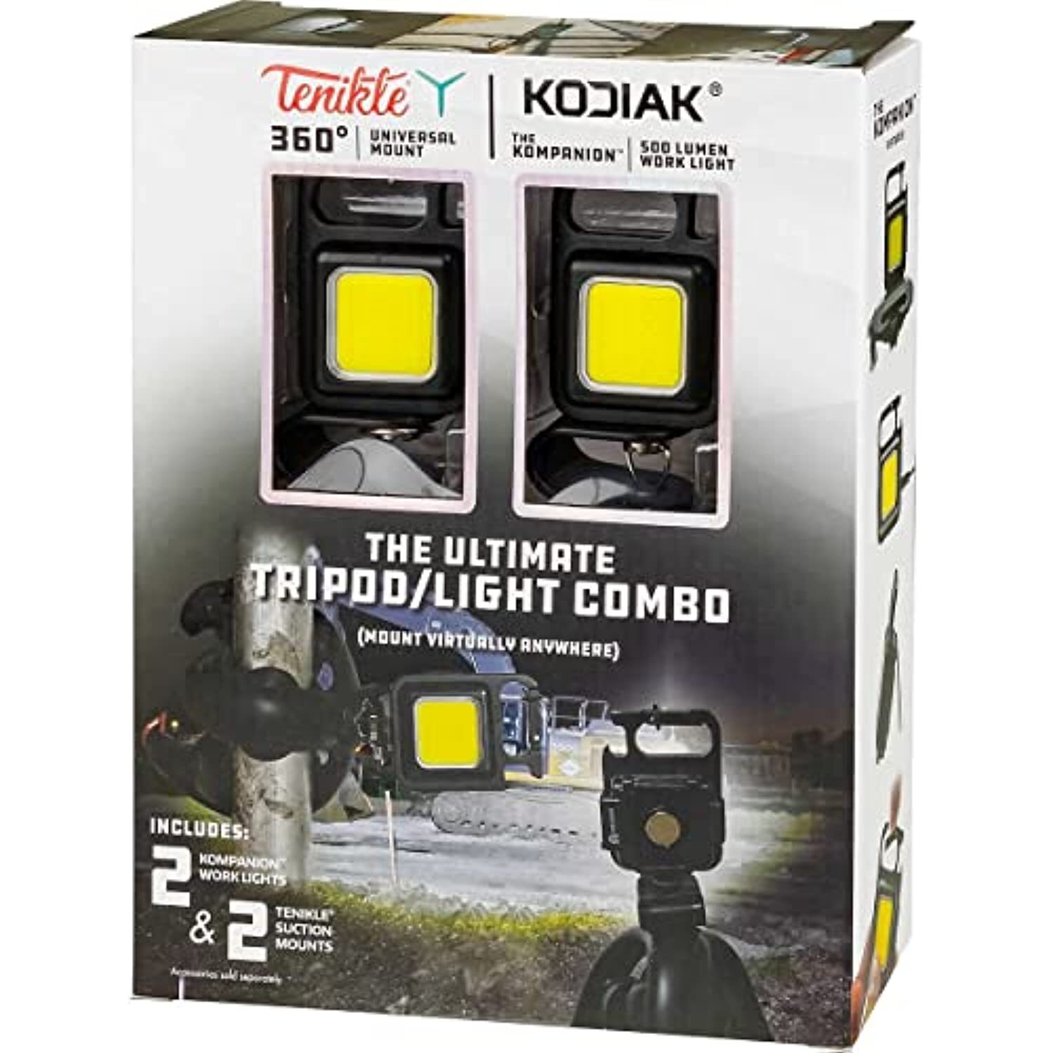 Tenikle 360� Universal Mount and Kodiak Kompanion 500 Lumen Work Light, The
