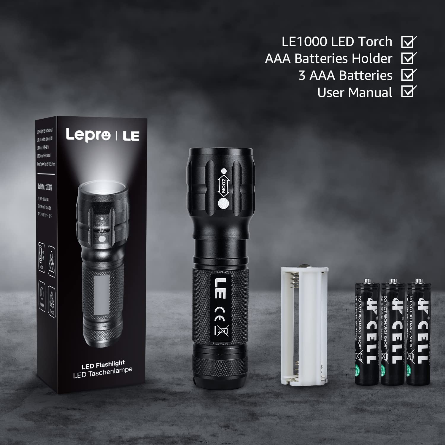 Lighting EVER LED Flashlights High Lumens, Small Flashlight, Waterproof, Adju…