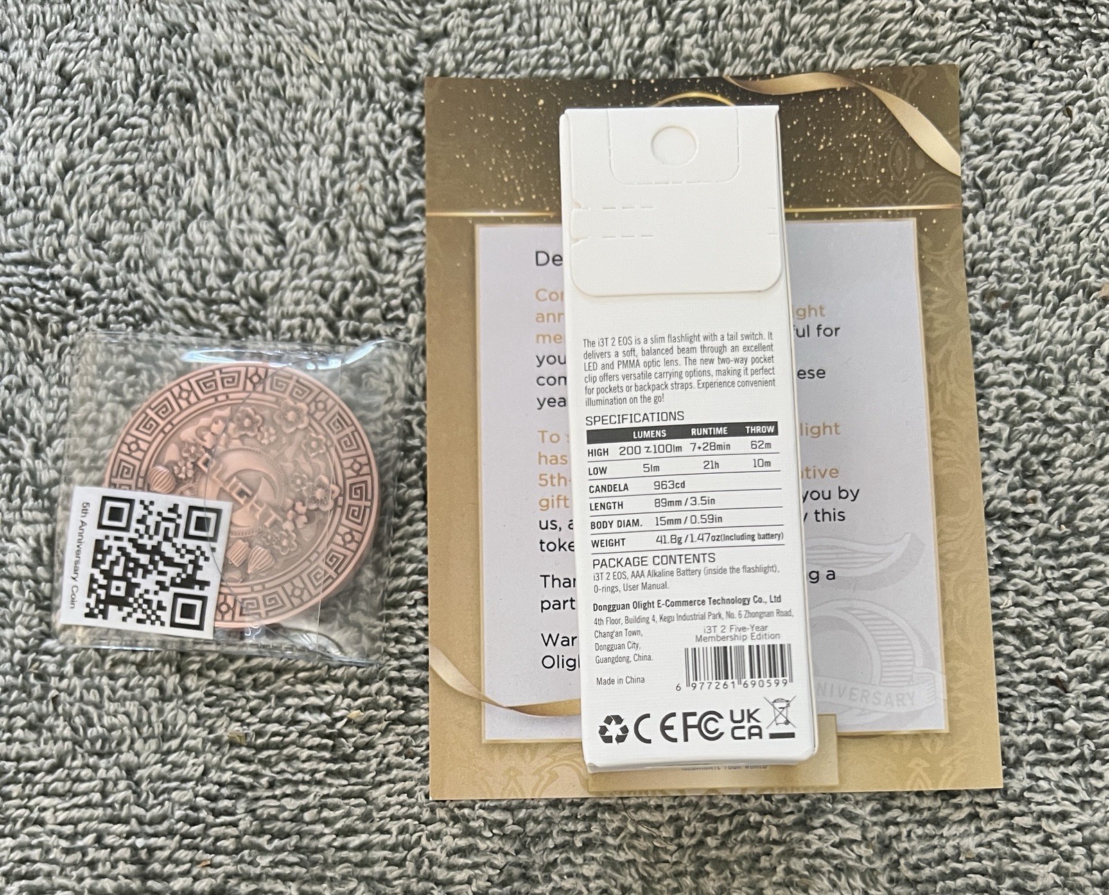 Olight I3T 2 EOS 5 Year Anniversary Edition & Challenge Coin
