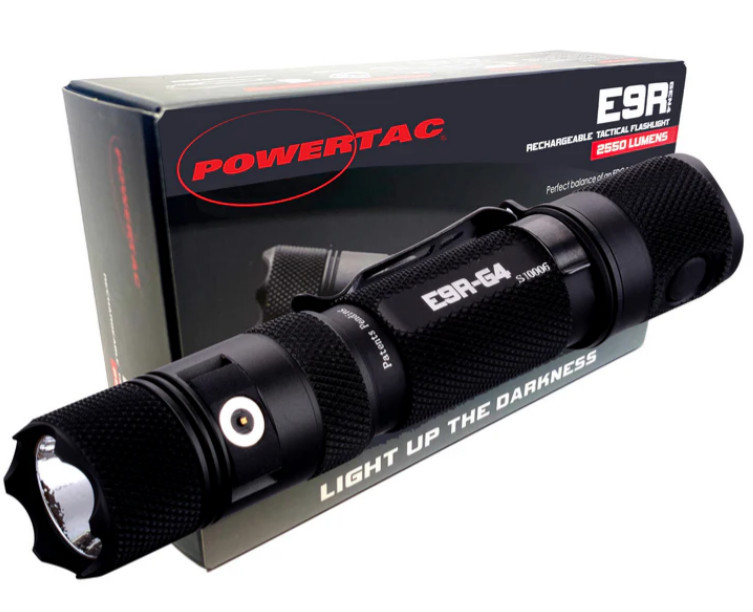 PowerTac E9R Gen 4 Rechargeable Tactical Flashlight 2550 Lumens
