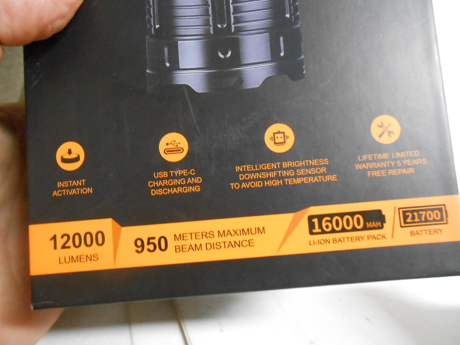 Fenix LR50R 12,000 Lumen LED Rechargeable Search Spot Flashlight