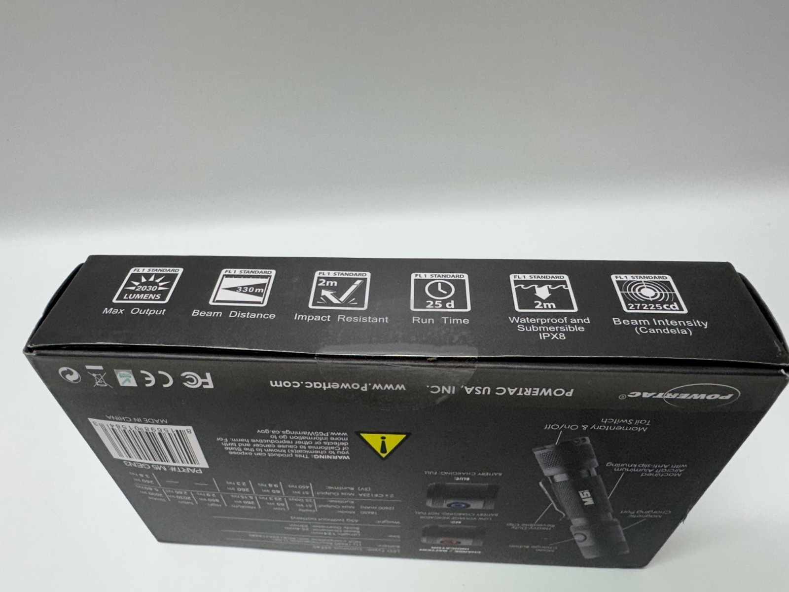 PowerTac M5 GEN3 2030 Lumens Rechargeable LED Flashlight, Magnetic Charging