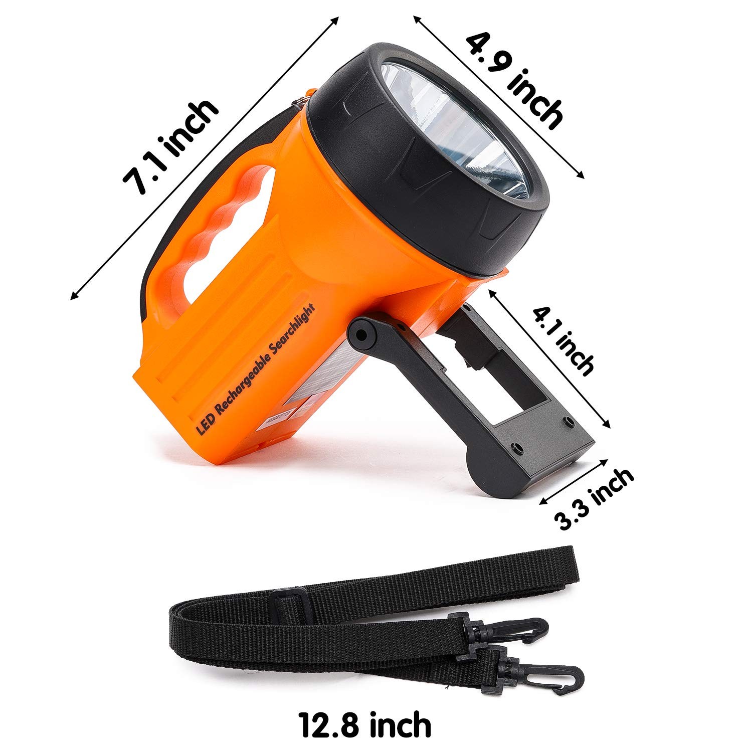 WASING 10 Watt 1000 Lumens LED Rechargeable Spotlight Flashlight 827-orange