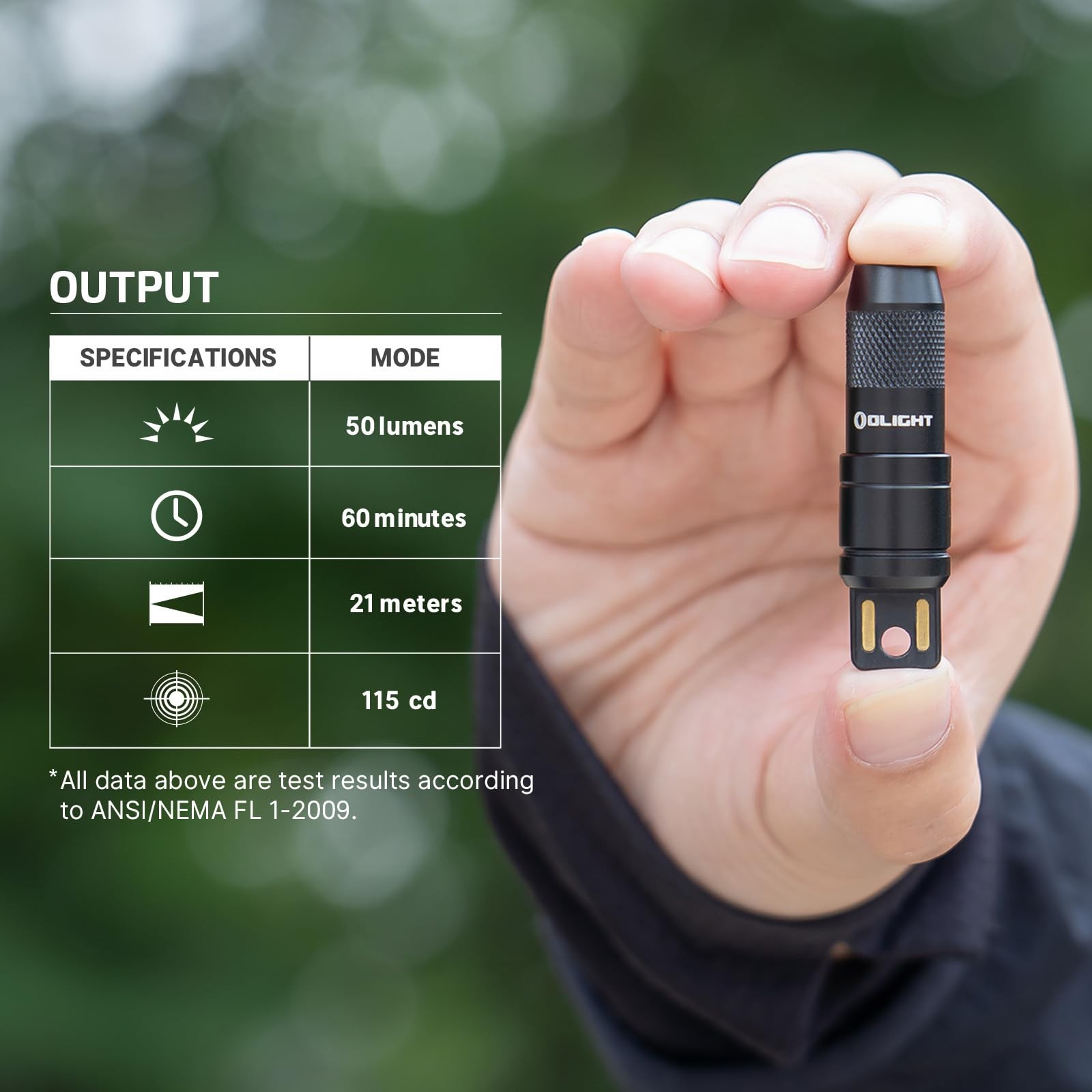 OLIGHT IMINI 2 EDC Rechargeable Keychain Flashlight, 50 1 Pack, OD Green