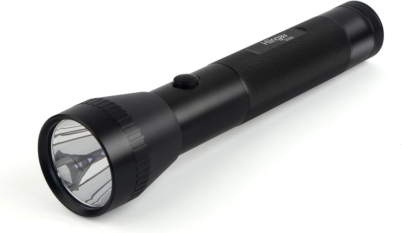 Flashlight 2-Cell D LED High Lumens Single Mode Aluminum Rugged Metal 1 Pack