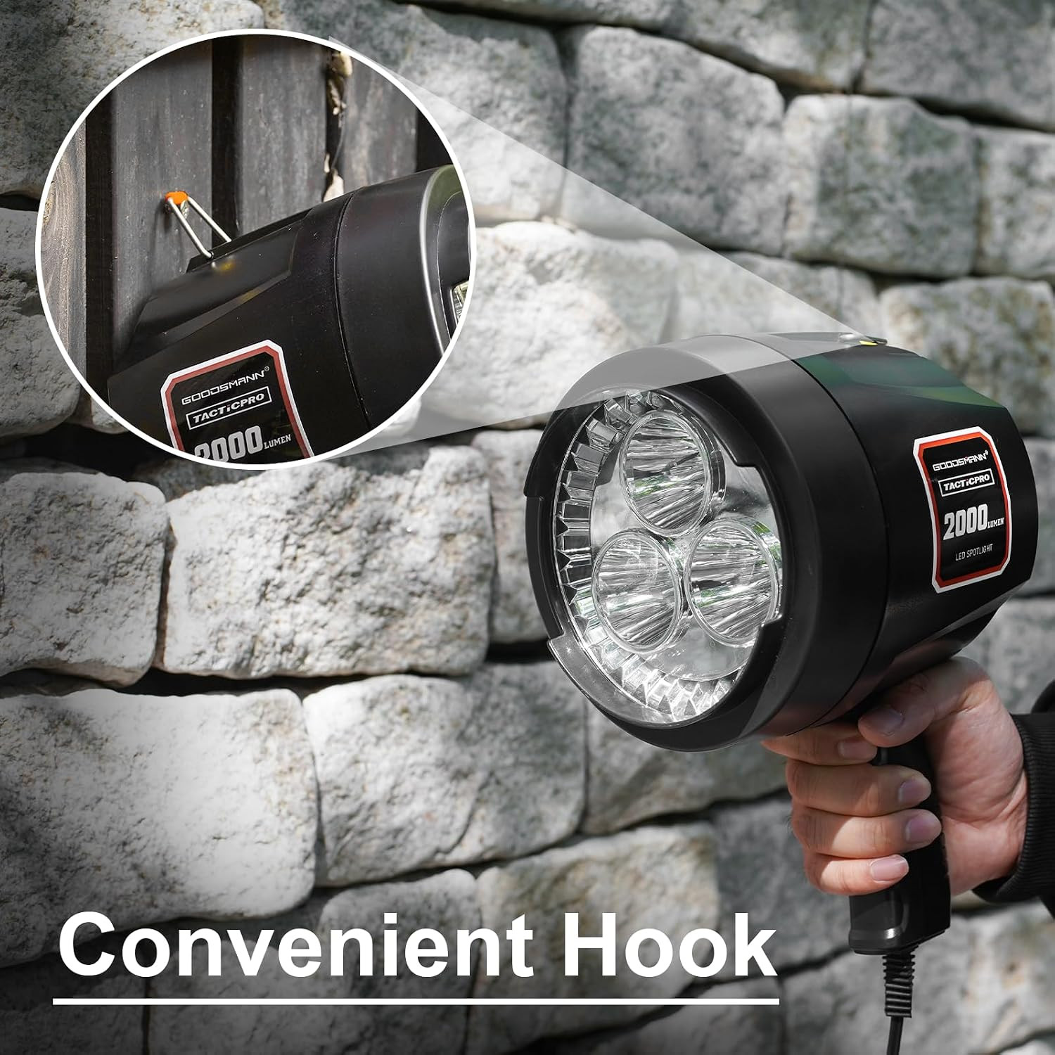 Spotlight 12 Volt Spotlight Led up to 2000 Lumen Boat Handheld Spotlight Corded