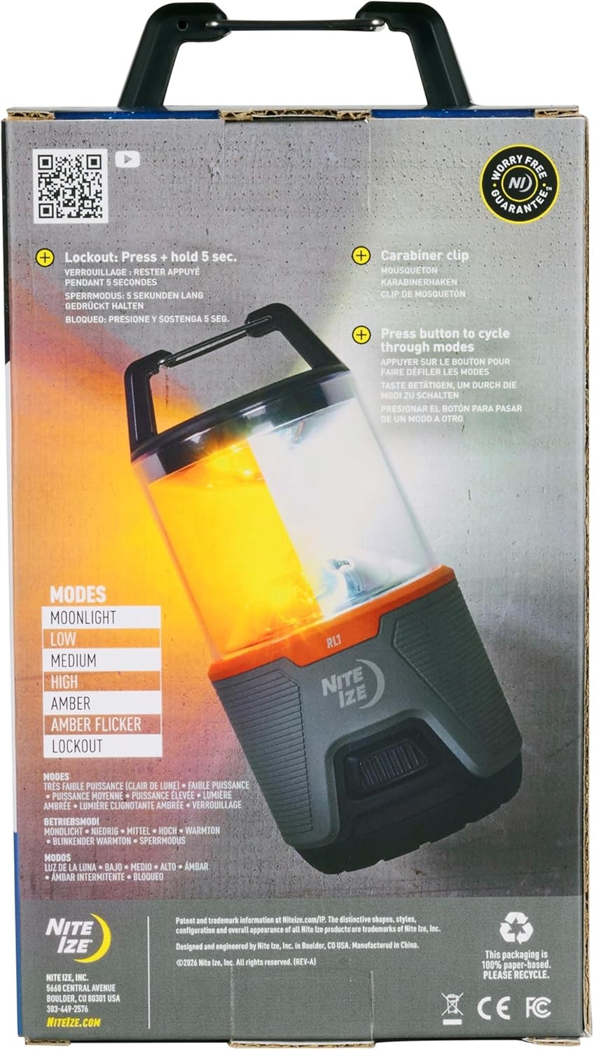 Nite Ize Radiant RL1 Latern IPX4 1000 Lumens 6-Modes Camping Lantern
