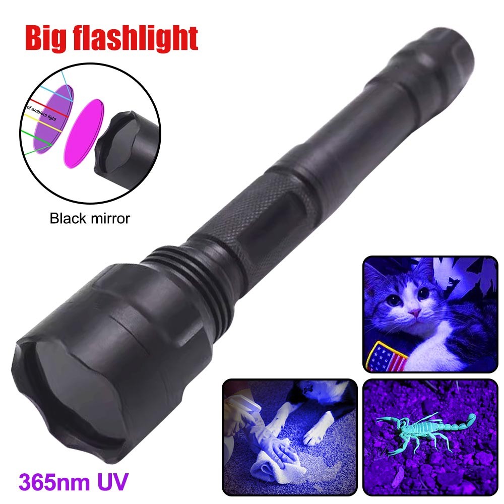 High Powerful LED Flashlight Blacklight 365Nm UV Light Ultraviolet Inspect Lamp