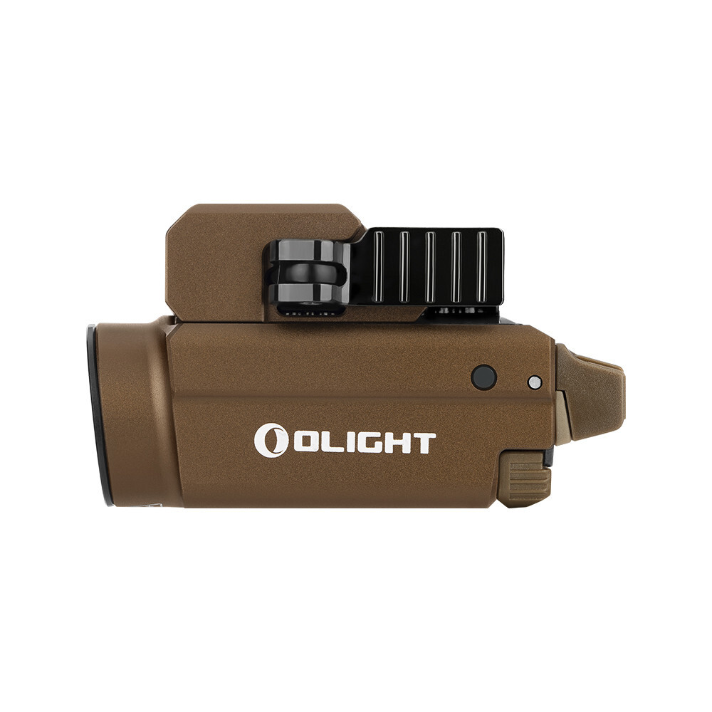 Olight Baldr S BL Desert Tan 800 Lumens Rail Mounted Weapon Light, w/Blue Laser