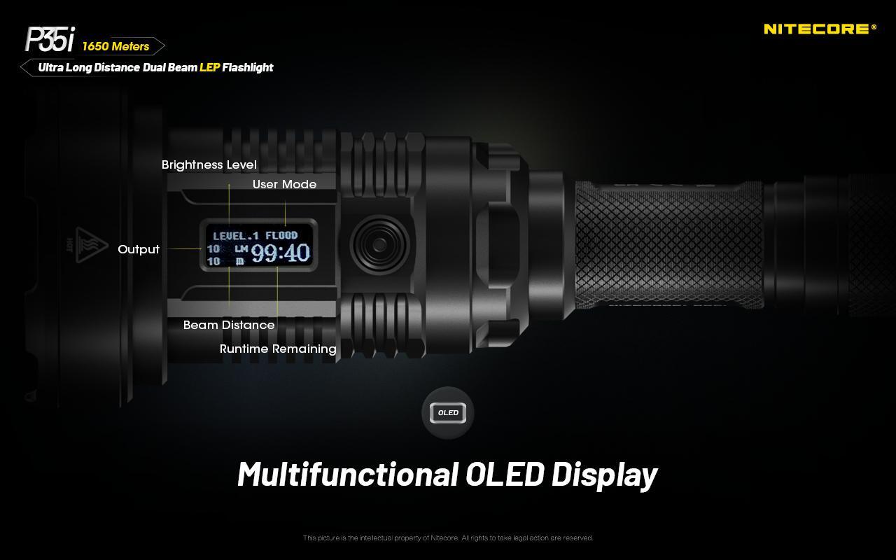 Nitecore P35i Ultra Long Distance Dual Beam LEP Rechargeable Flashlight – 3000 L