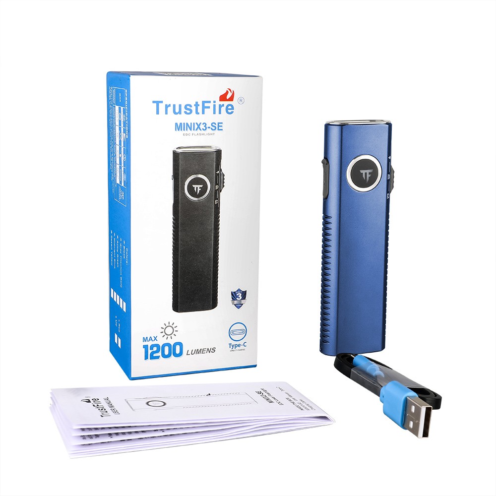 TrustFire X3-SE EDC Rechargeable Flashlight Magnet Torch UV Light , Red Laser US