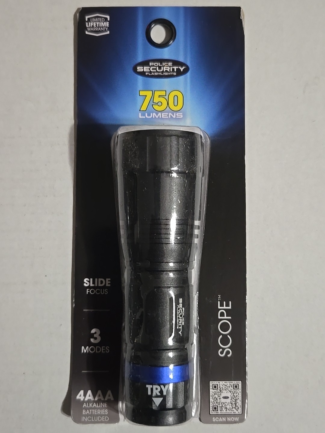 Handheld Police Security 5″ Flashlight Scope 600 Lumens Slide Focus #98699 NEW