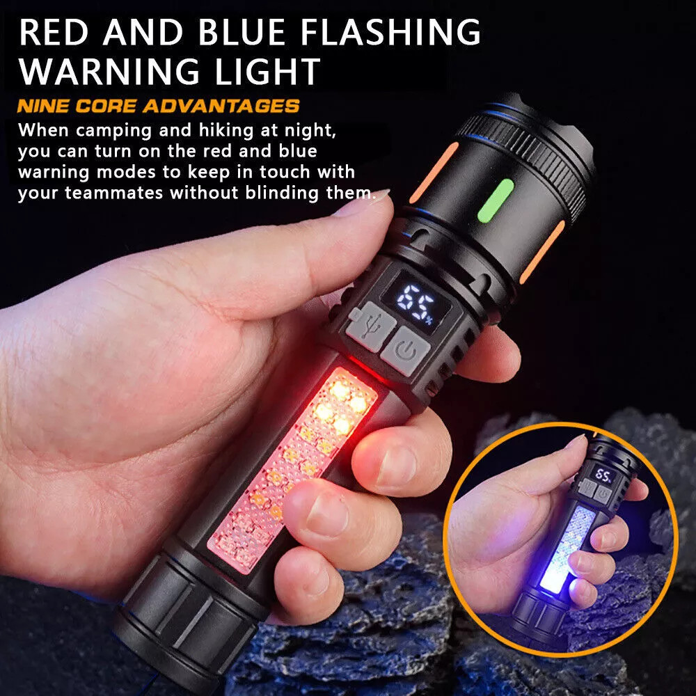 Flashlights LED High Lumens USB Powerful IPX6 Handheld Flashlights Home Camping