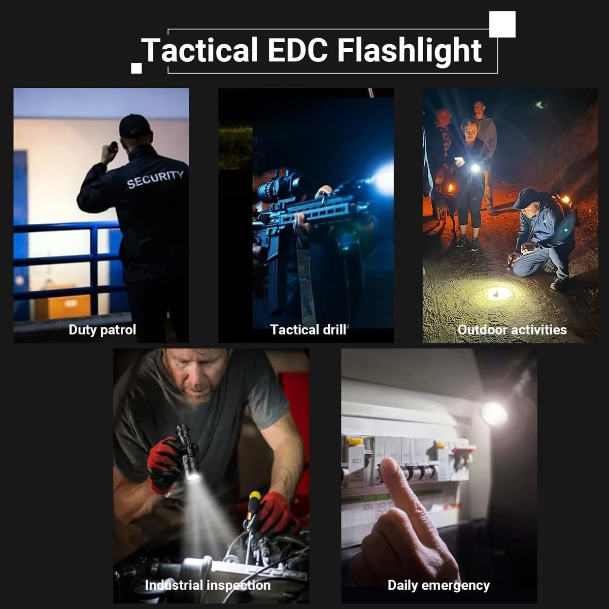3000 Lumen Tactical Flashlight with Picatinny Rails Mount and Pressure Switch…