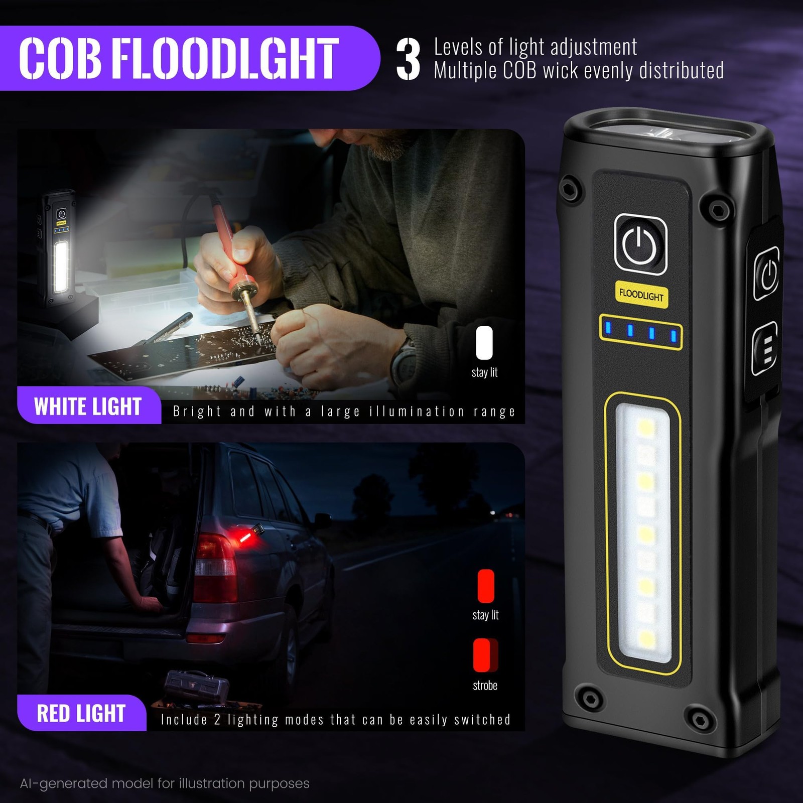 Flashlight UV Light 395nm, Blacklight EDC Flashlights Mini LED high Lumen USB…
