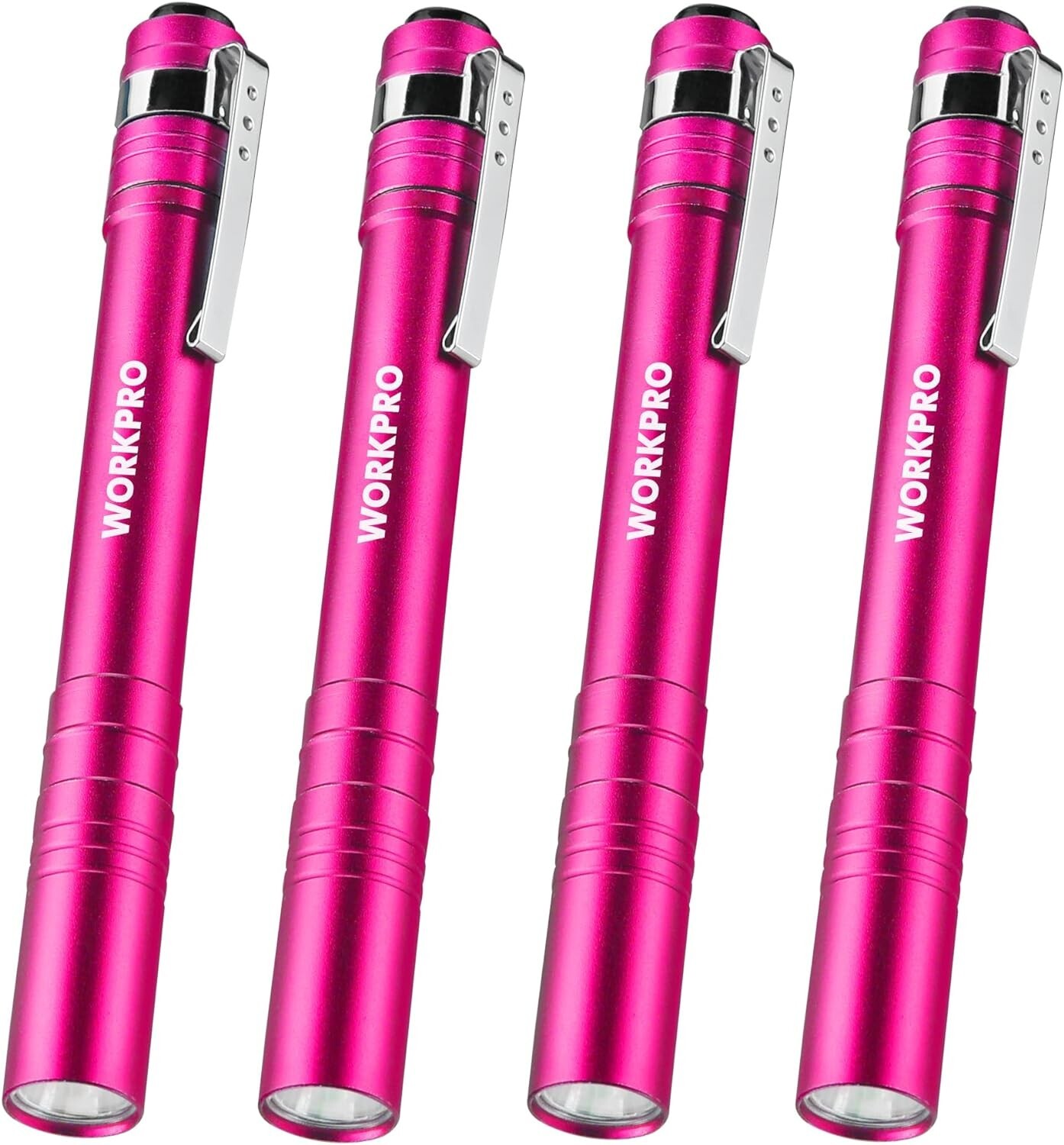 WORKPRO LED Pen Light, Aluminum Pen Flashlights 4-Pack 8AAA Batteries Include
