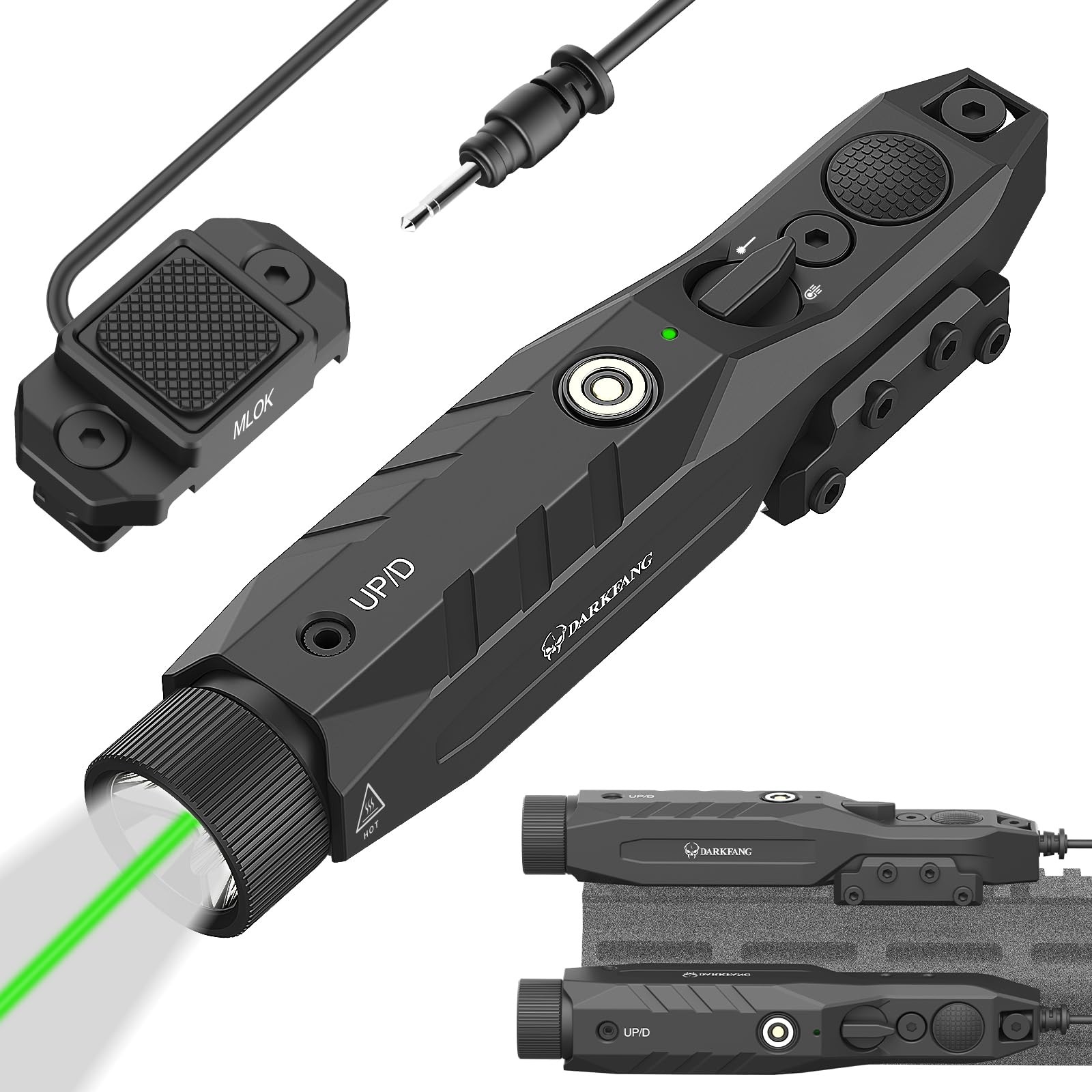 Mlok and Picatinny Flashlight and Laser Combo for Rifle, 1450 Lumen Weapon Light