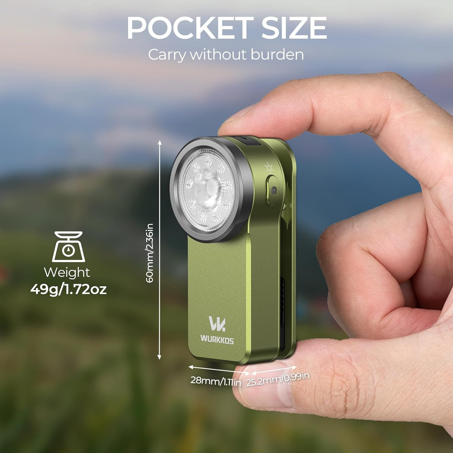 Wurkkos HD03 Rechargeable EDC Flashlight, 680 Lumens Triple Light Source with Sp