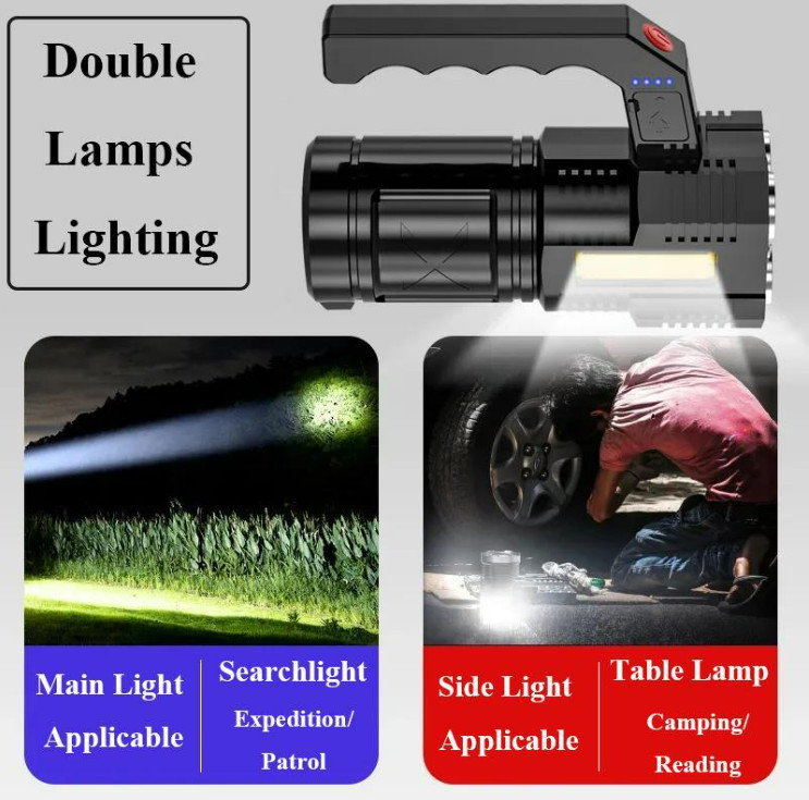 High Powered Torch Super Bright Flashlight USB Rechargeable 22000LM LED Light