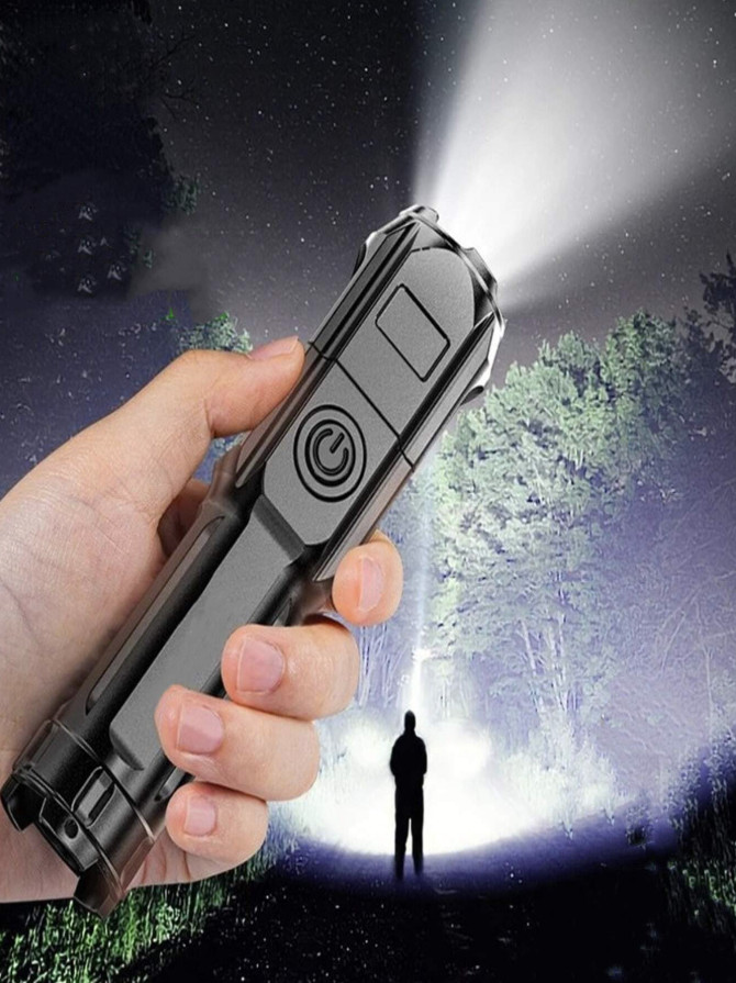 1 Powerful LIGHT EMITTING DIODE Flashlight Rechargeable USB Waterproof Torch – N