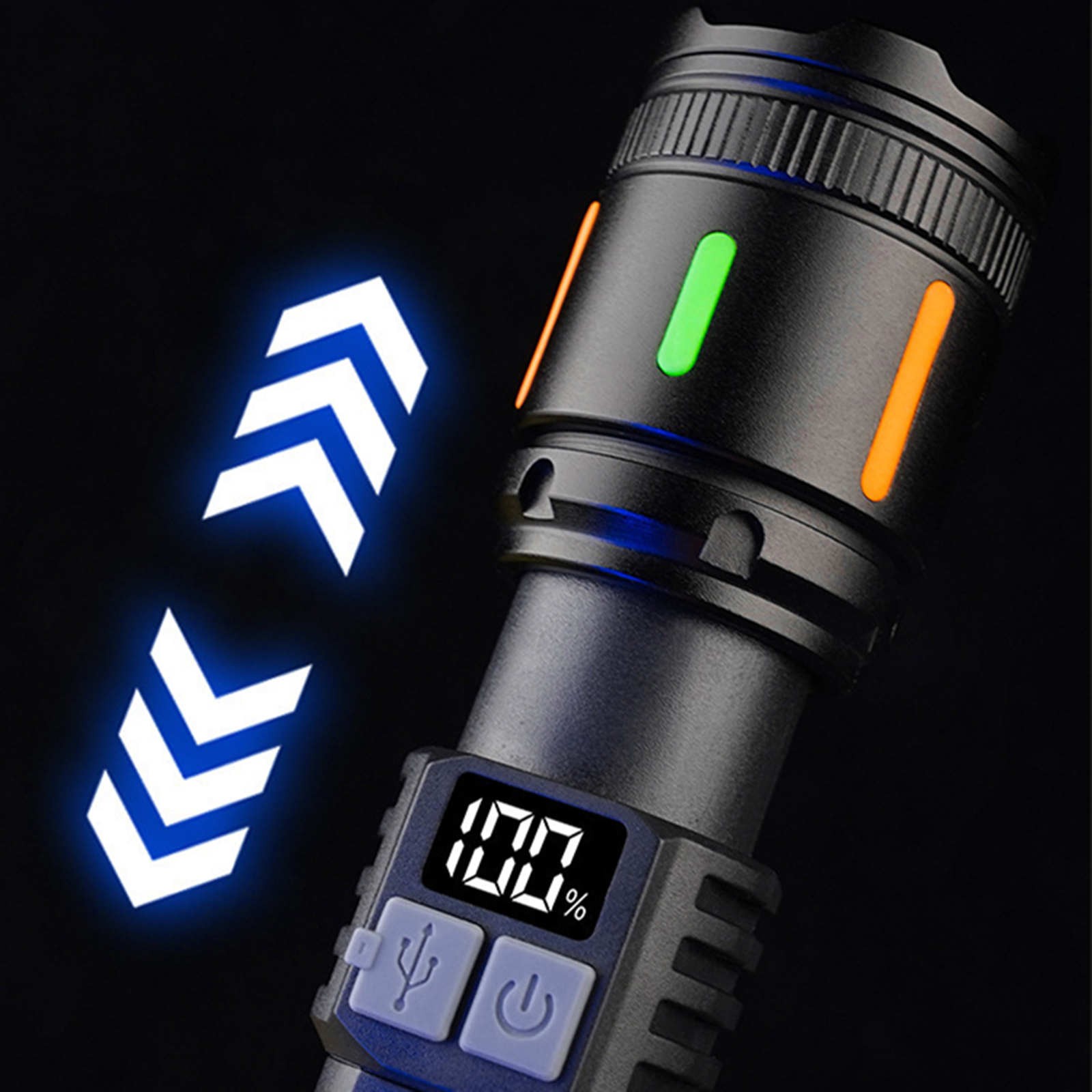 Rechargeable Tactical Flashlight 3000 Lumens IPX6 Waterproof /w 1200mAh Battery