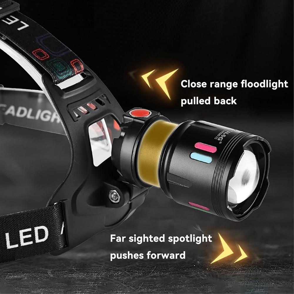 1200000LM LED Headlamp USB Rechargeable Super Bright Zoom Head Torch Headlight