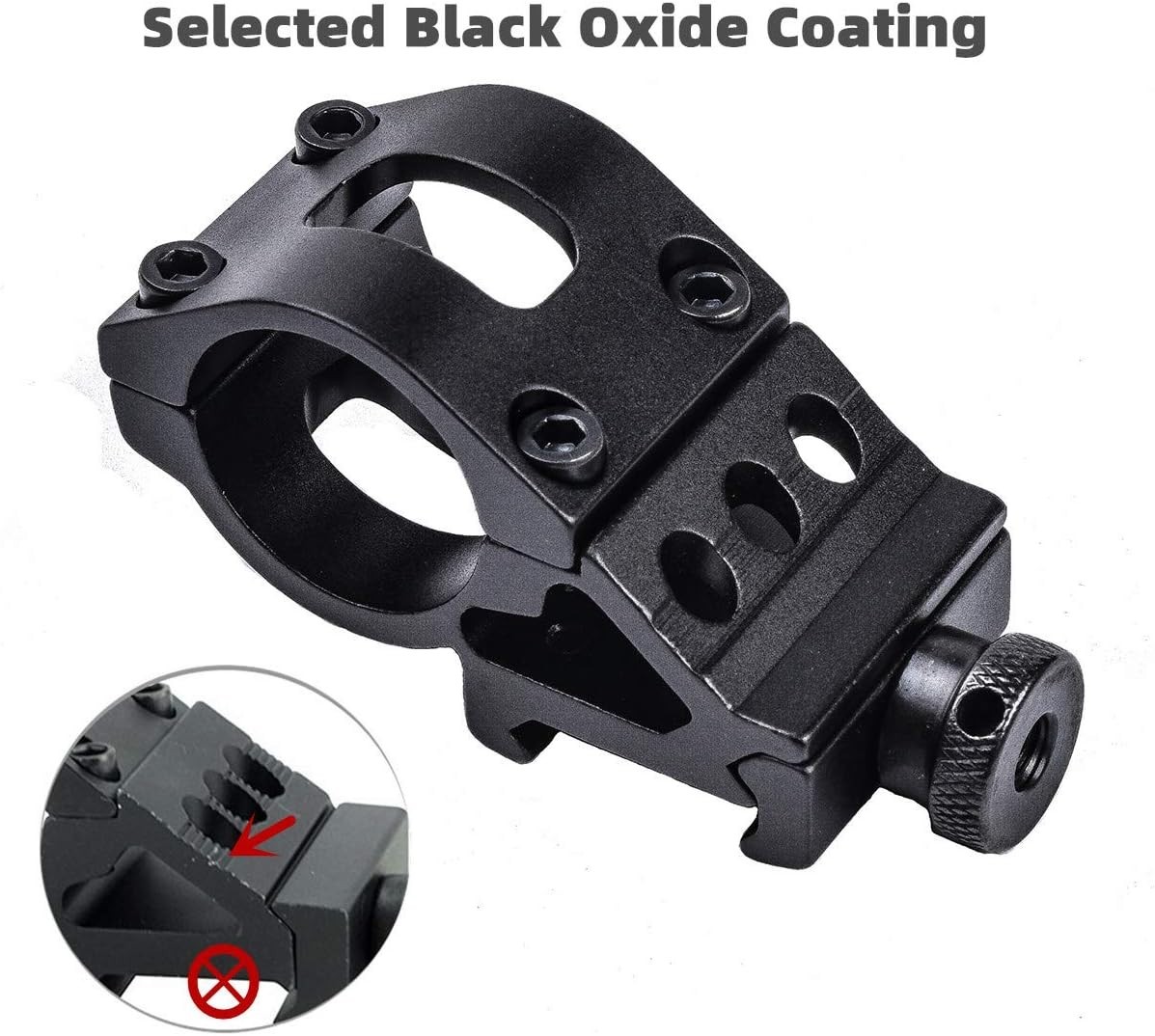 Durable Aluminum Tactical 45° Rail Mount for 1-Inch Flashlight – Quick Install