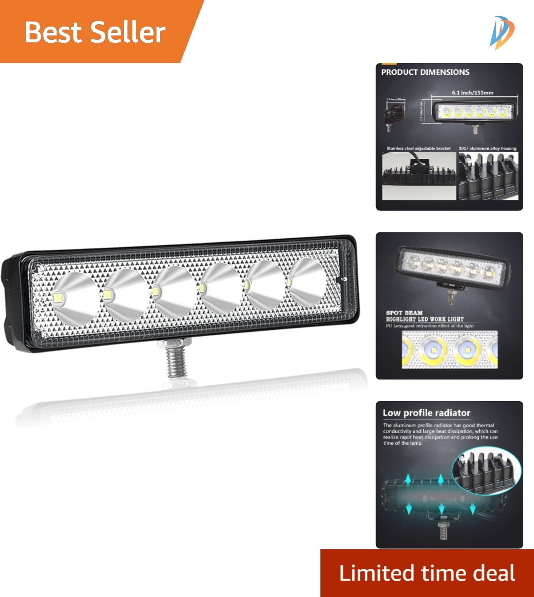 Compact 18W LED Driving Light Pods – Reliable Off-Road Fog Lamps for Safety