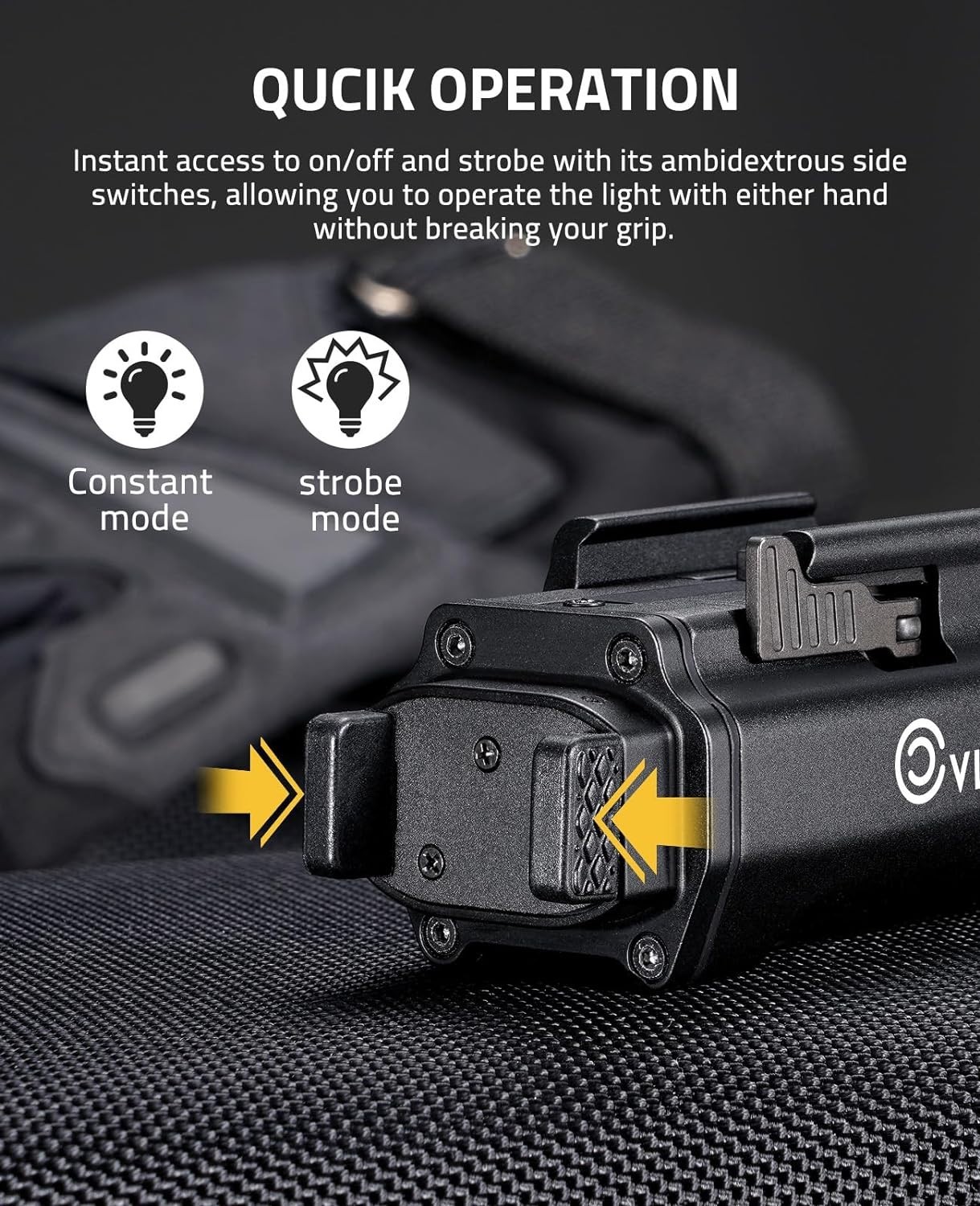 1500 Lumens Magnetic Rechargeable Tactical Flashlight for Firearms & Outdoor Use
