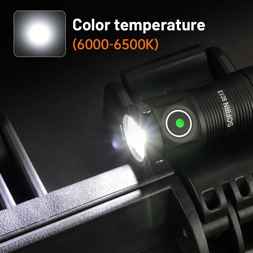 Sofirn Mini SC13 Flashlight 1300 Lumen Rechargeable Pocket Carry Compact