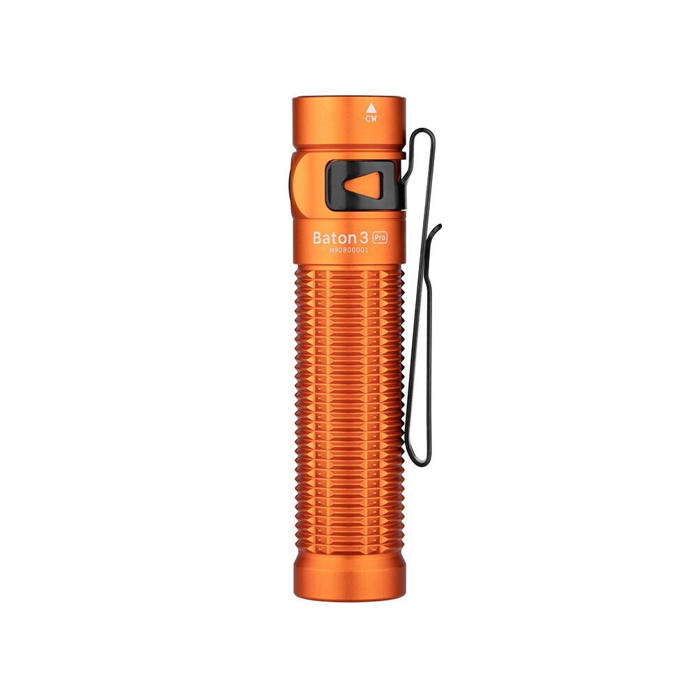Olight Baton 3 Pro Orange Rechargeable Flashlight, 1500Lu, Cool White