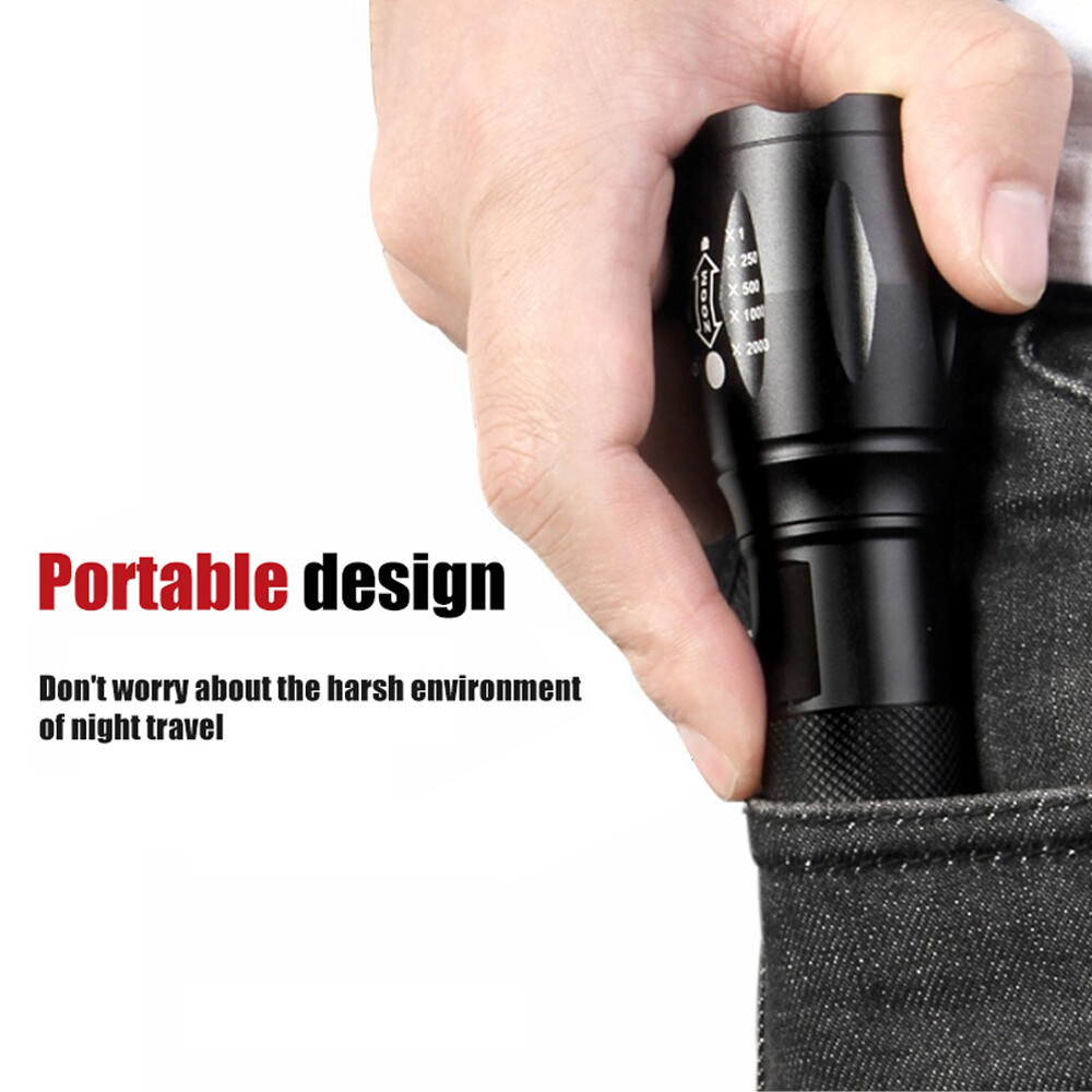 50000 LM Super Bright LED Tactical Flashlight Work Light Zoomable