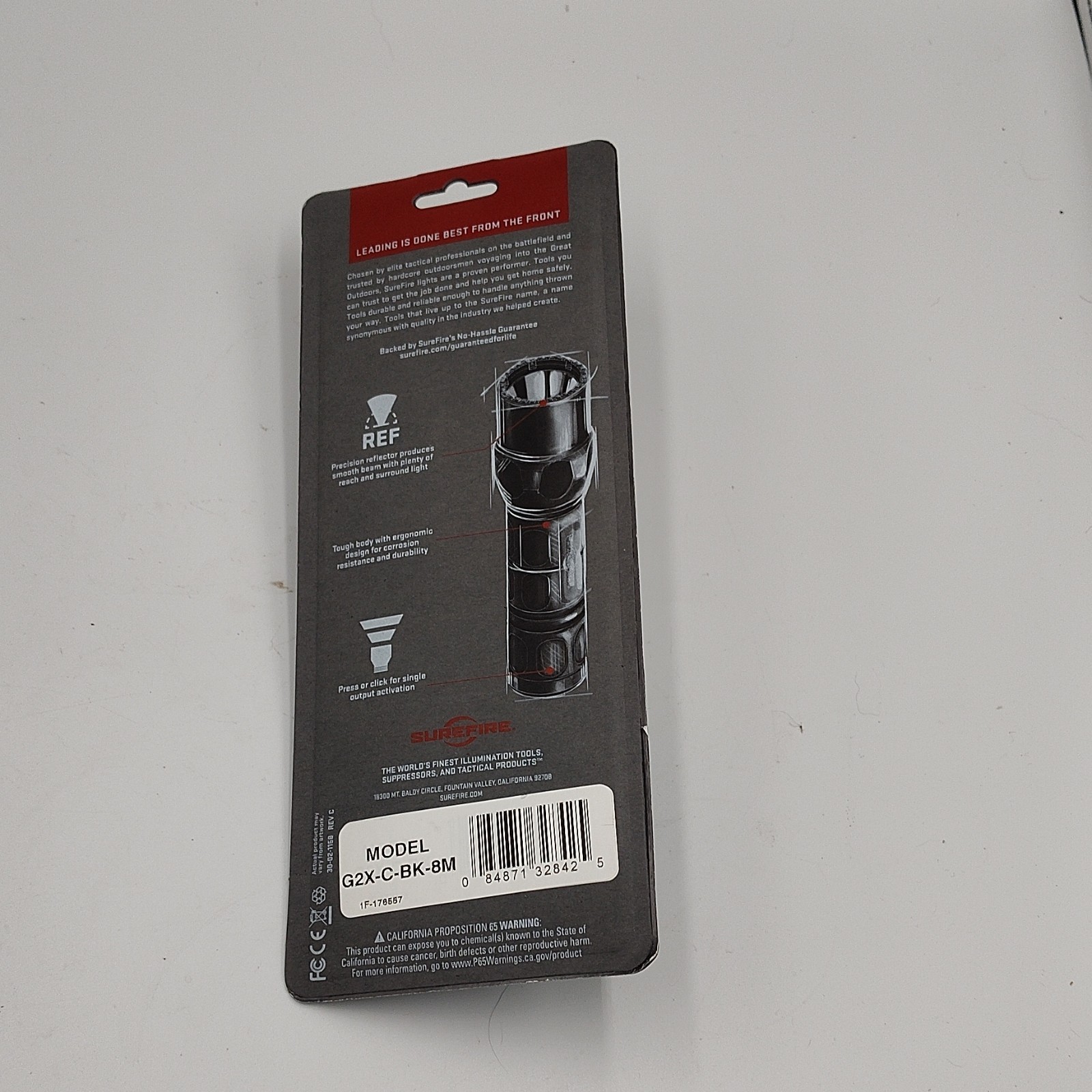 SureFire G2X Tactical LED Flashlight 600 Lumens Black 2x CR123A G2X-C-BK-8M