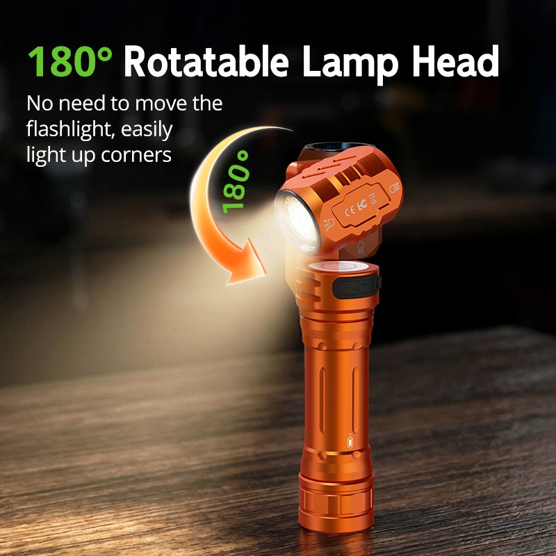 Tank007 LED Rechargeable Flashlight Magnetic Work Lights 1400 Lumens Waterproof