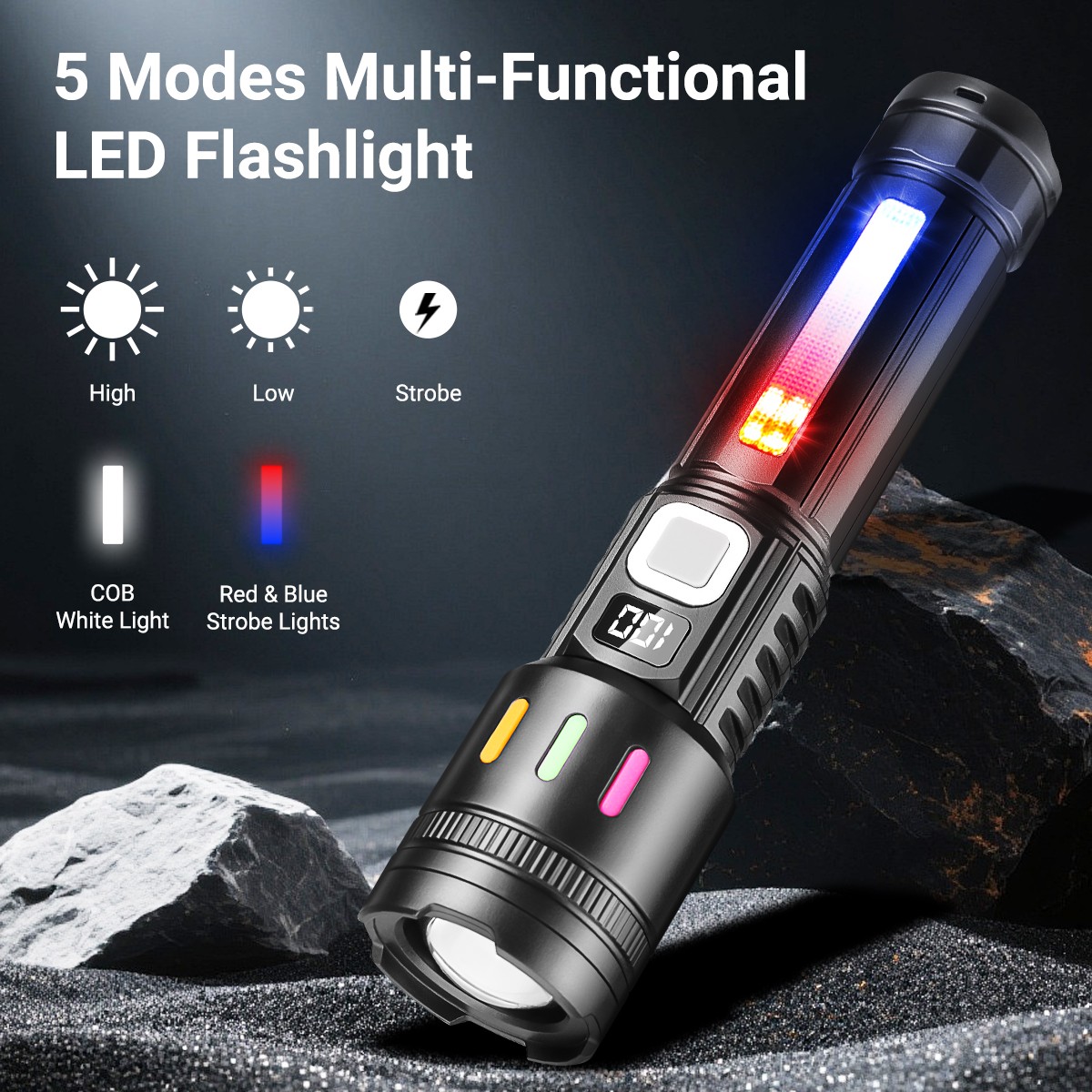 Super Bright LED Tactical Flashlight Rechargeable LED Flashlights Work Lights