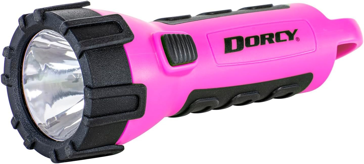 Impact Resistant Pink LED Flashlight Floats, 55 Lumens, Carabiner, All Weather