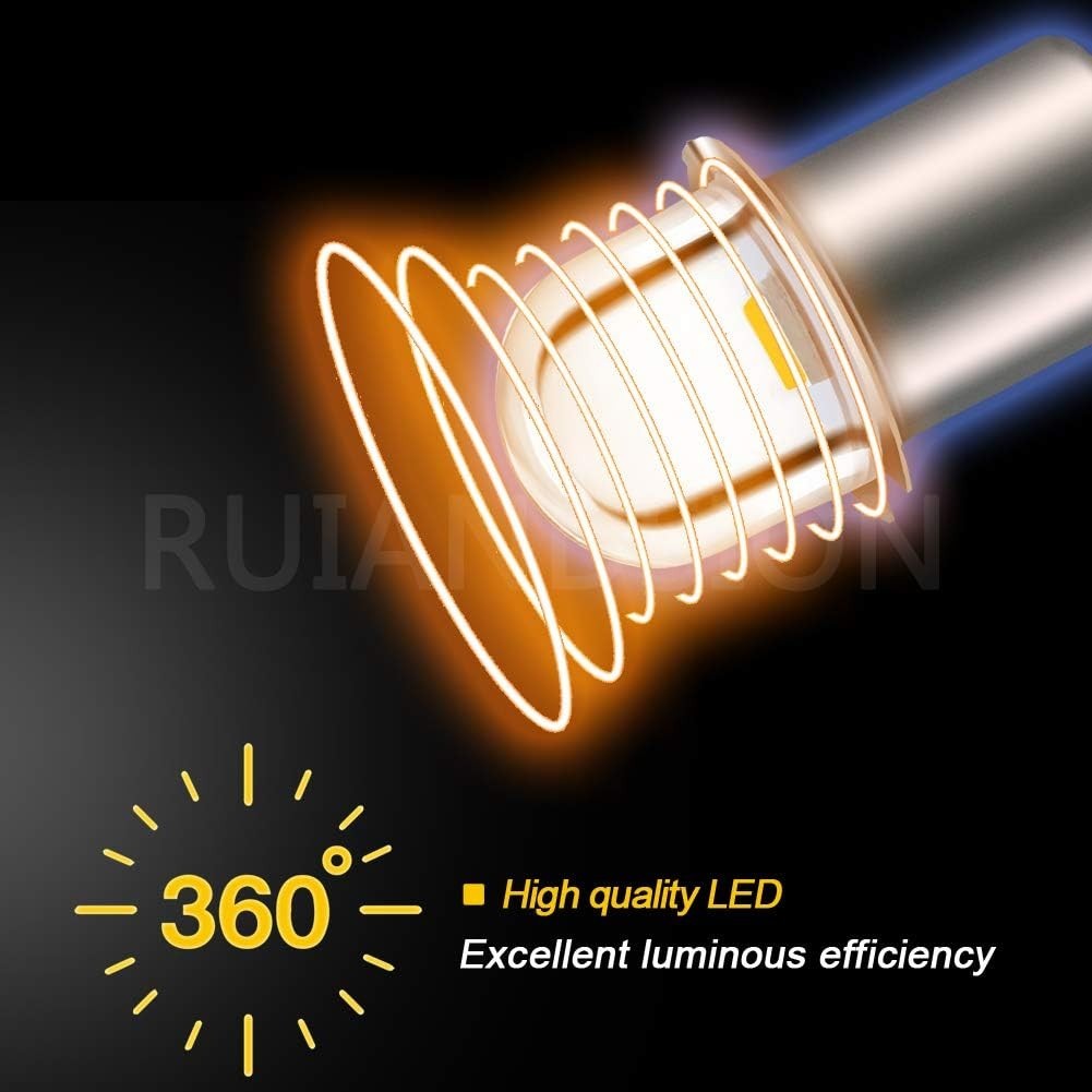LED Flashlight Bulb 18V P13.5S Base Socket Warm White LED Bulbs Replacement f..,