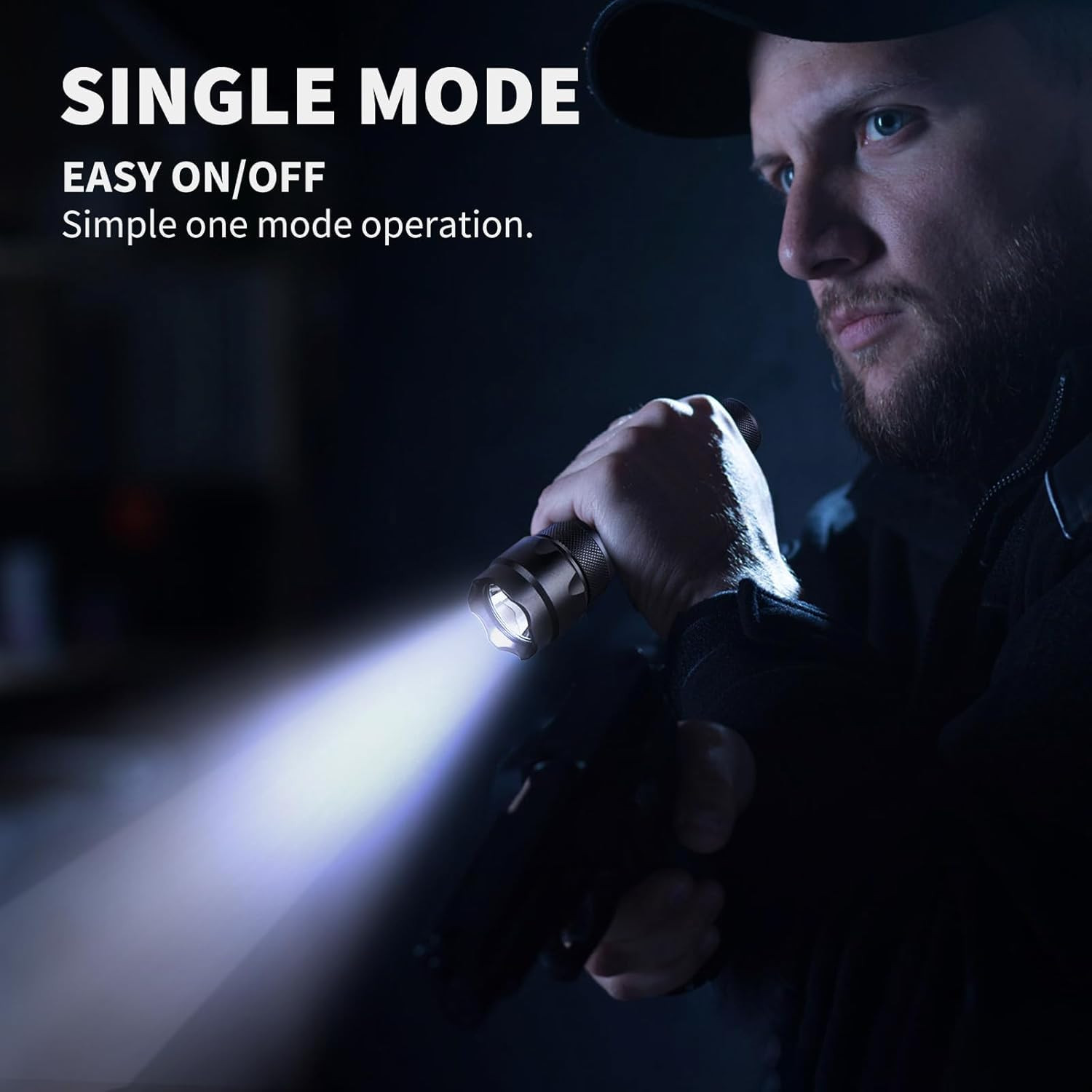 Tactical Flashlight with Holster Pouch, 1000 Lumens Single Mode