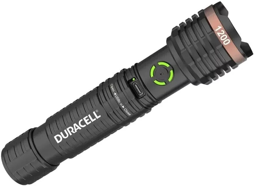 3 Pack Duracell LED Flashlights 1200 Lumens Rechargeable or AAA USB-C Cables NEW