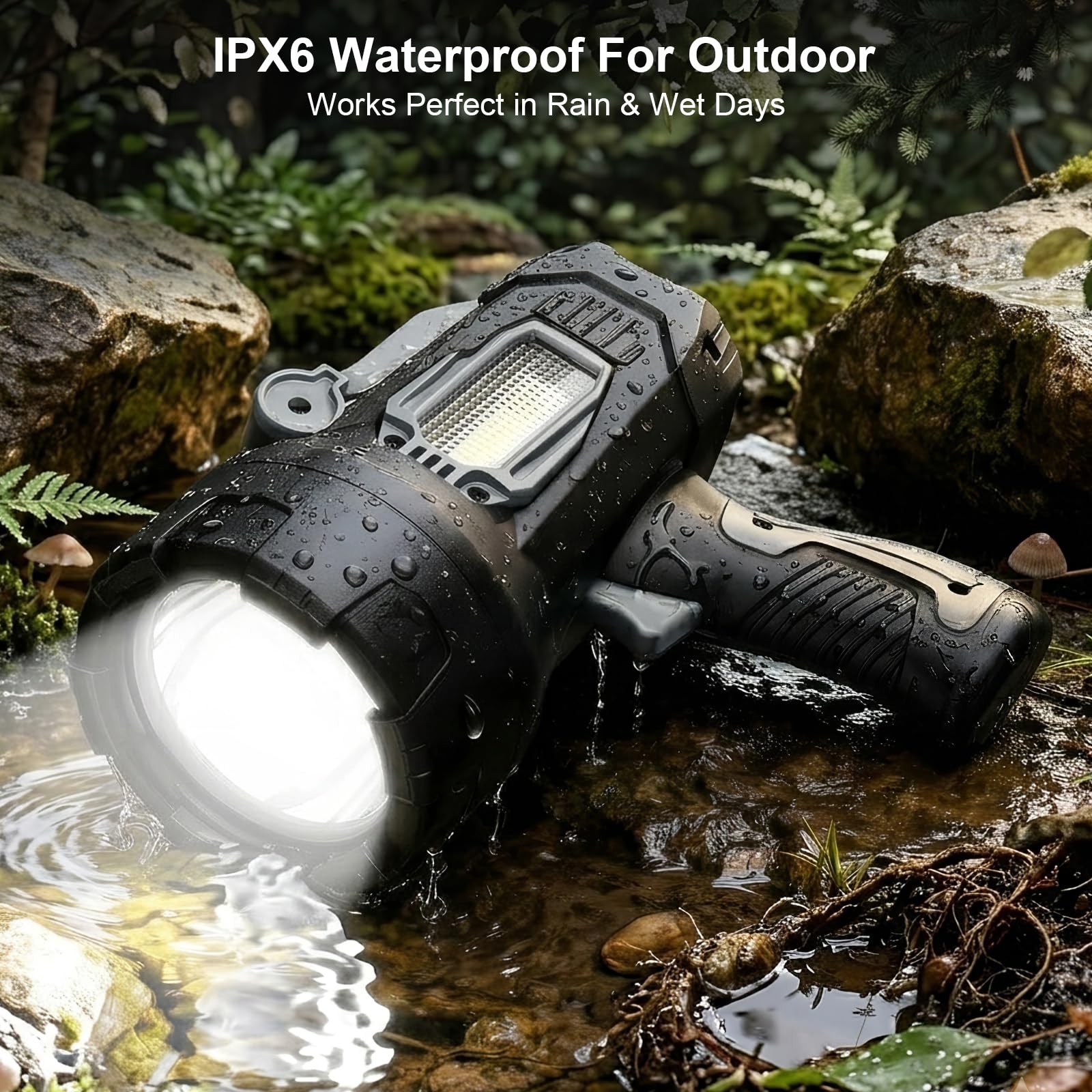 Rechargeable Spotlight Flashlight 2000000 Lumens, Spot Lights Outdoor with Co…