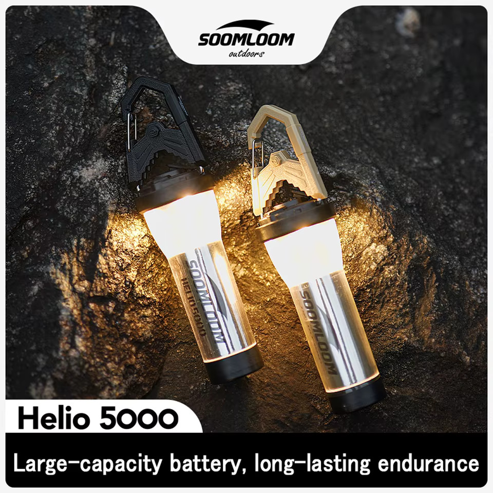 Soomloom Helio 5000 Camping Lantern – 5000mAh Battery, Type-C Cable, IPX4 Wat…