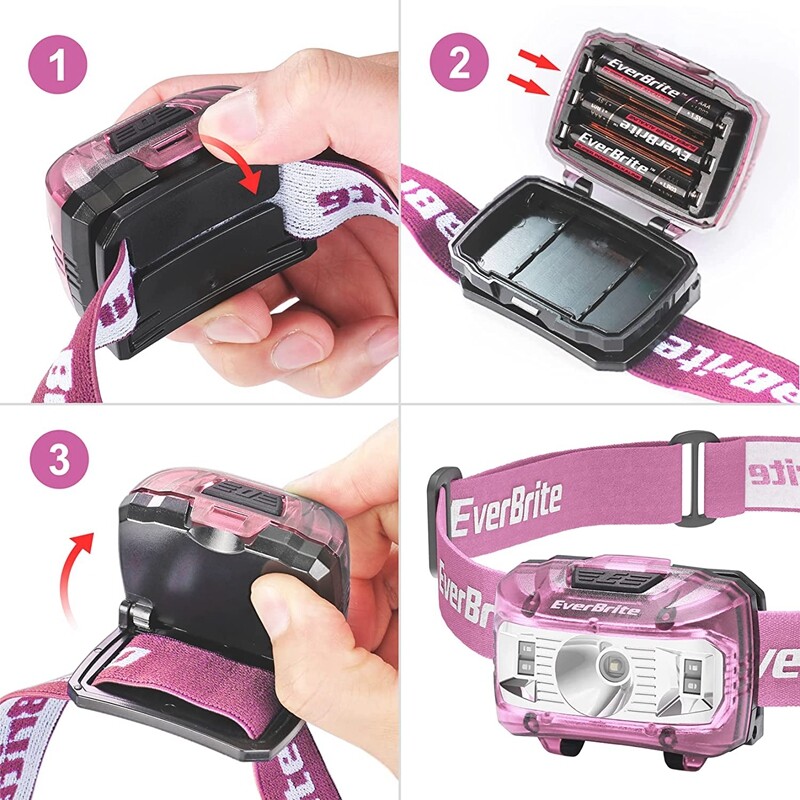 EverBrite Super Bright LED Headlamp Head Lamp 5 Modes Headlamp Flashlight 2-Pack