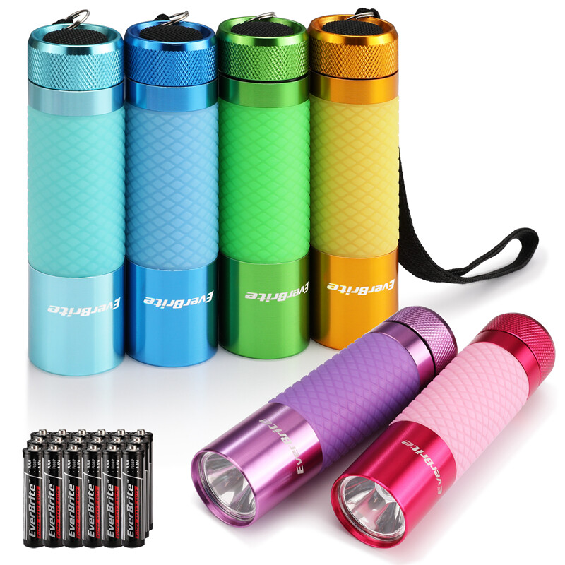 EverBrite 3Pack/6Pack/9Pack Mini LED Aluminum Flashlight Glow IN Dark Flashlight