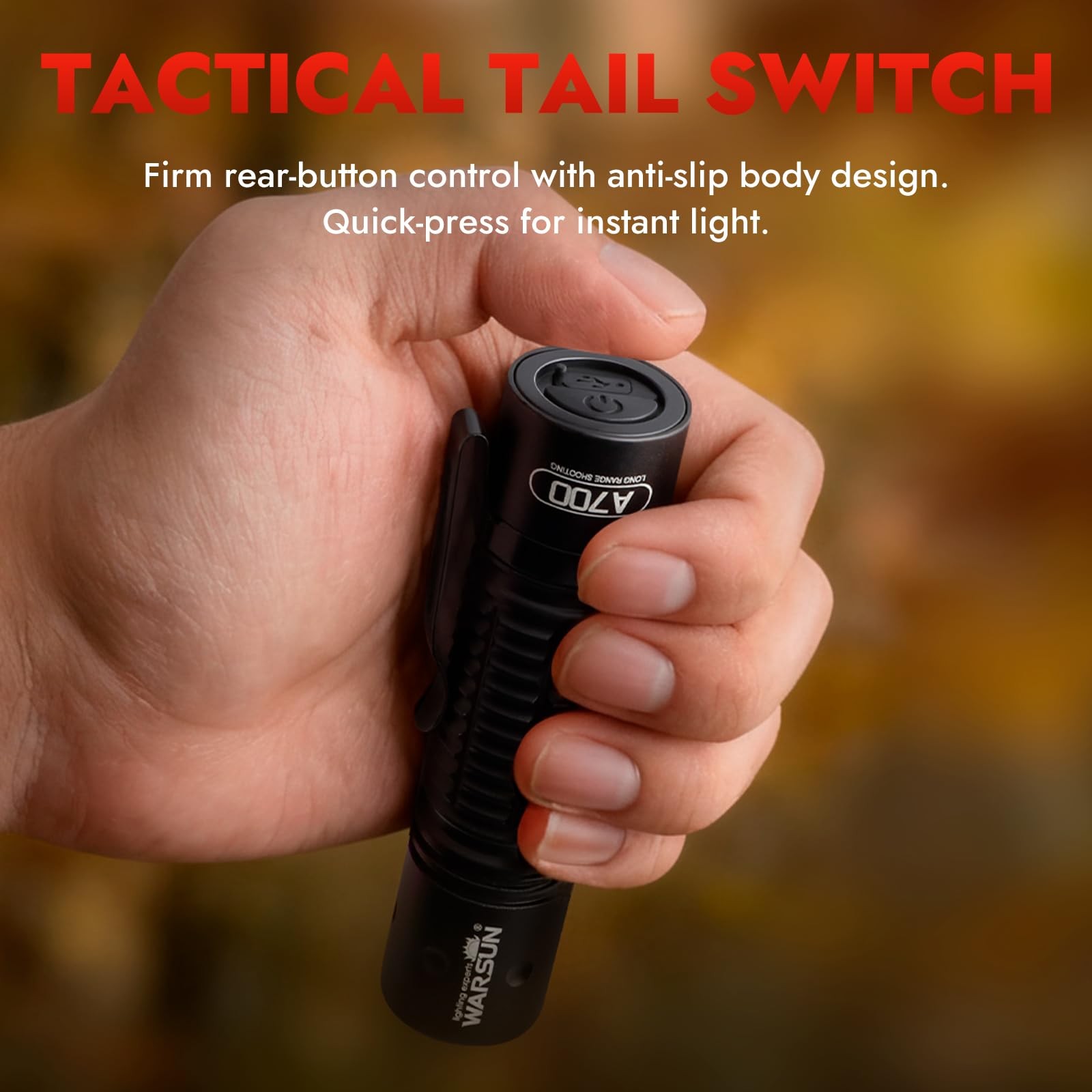WARSUN A700 Tactical Flashlight 2 Pack, Rechargeable 700 Lumens LED Flashligh…